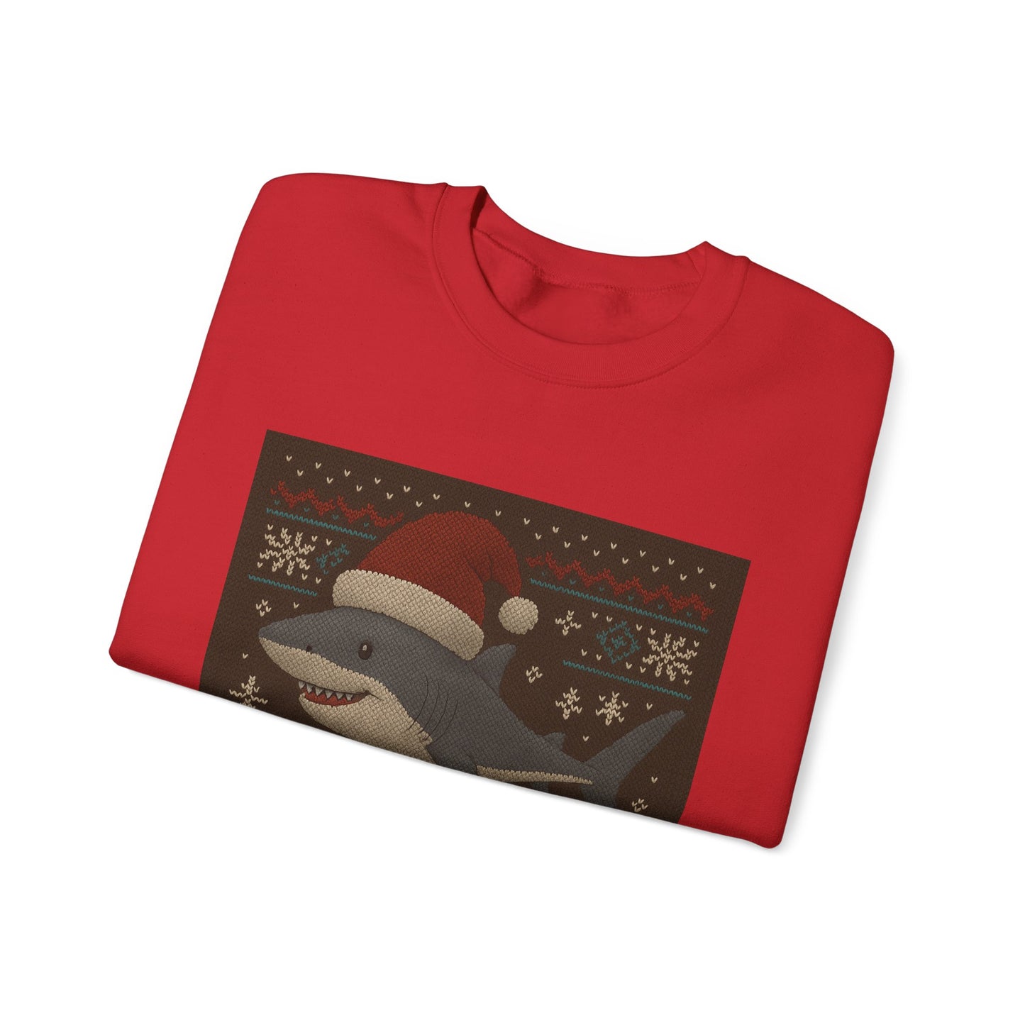 Shark Christmas Crewneck Sweatshirt — 'Aqua-Lon Reefing' Holiday Sweater