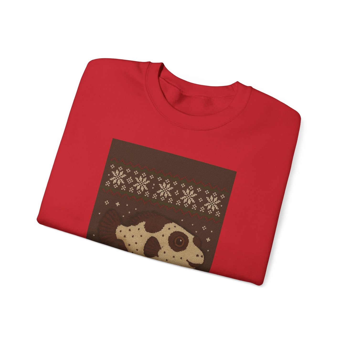 Aqua-Lon Reefing Crewneck Sweatshirt — Retro Ocean Pufferfish Holiday Pullover