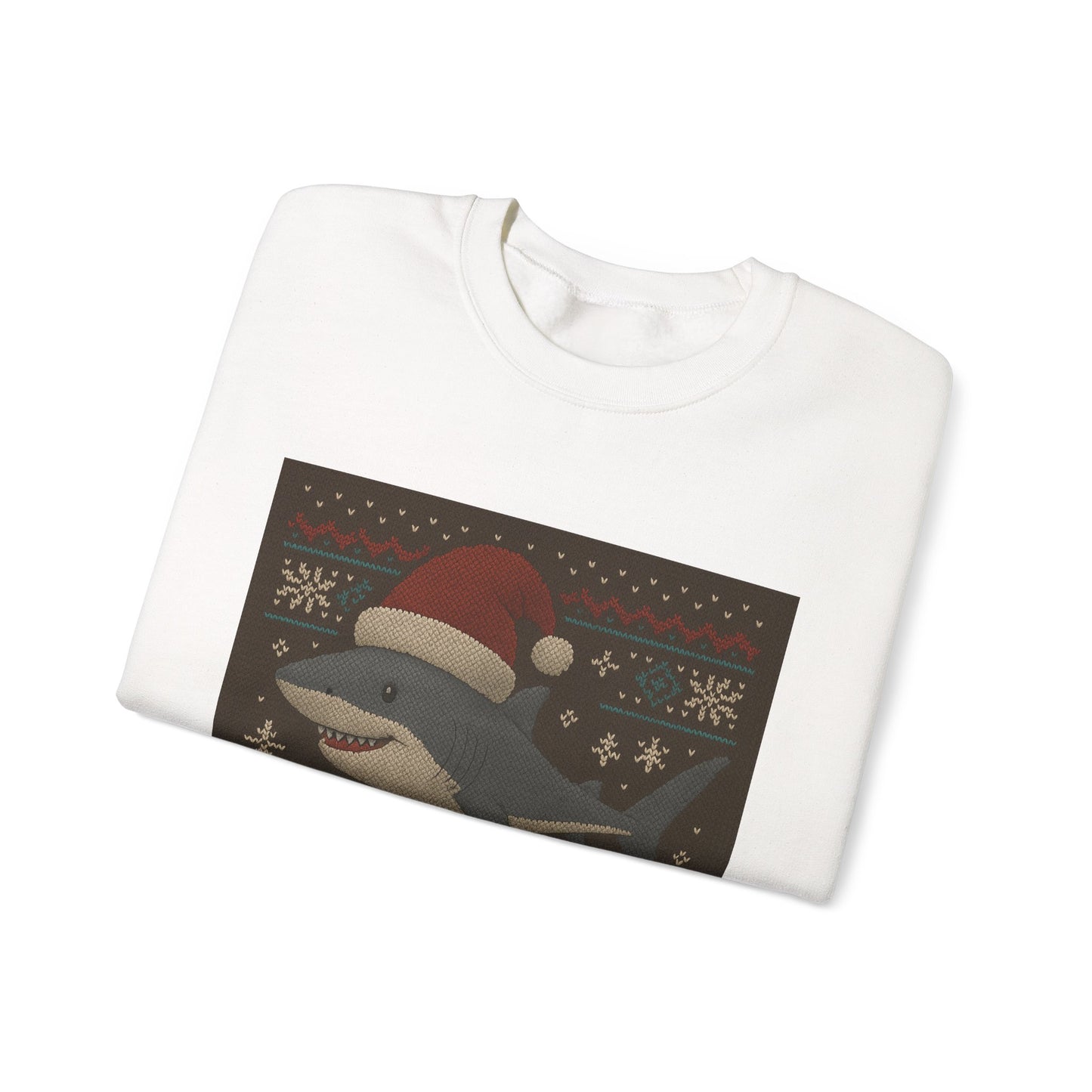 Shark Christmas Crewneck Sweatshirt — 'Aqua-Lon Reefing' Holiday Sweater