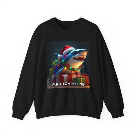 Christmas Shark Sweatshirt – Festive Holiday Shark with Santa Hat & Lights