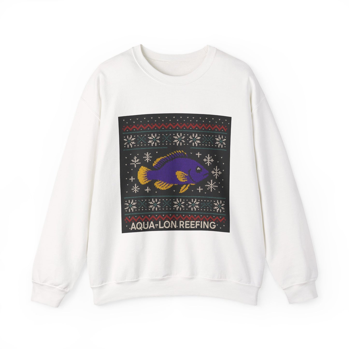 Aqua-Lon Reefing Crewneck Sweatshirt — Tropical Fish Holiday Sweater Design