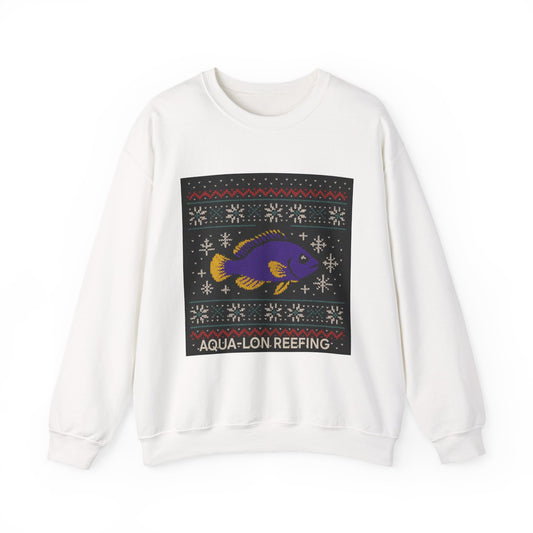 Aqua-Lon Reefing Crewneck Sweatshirt — Tropical Fish Holiday Sweater Design