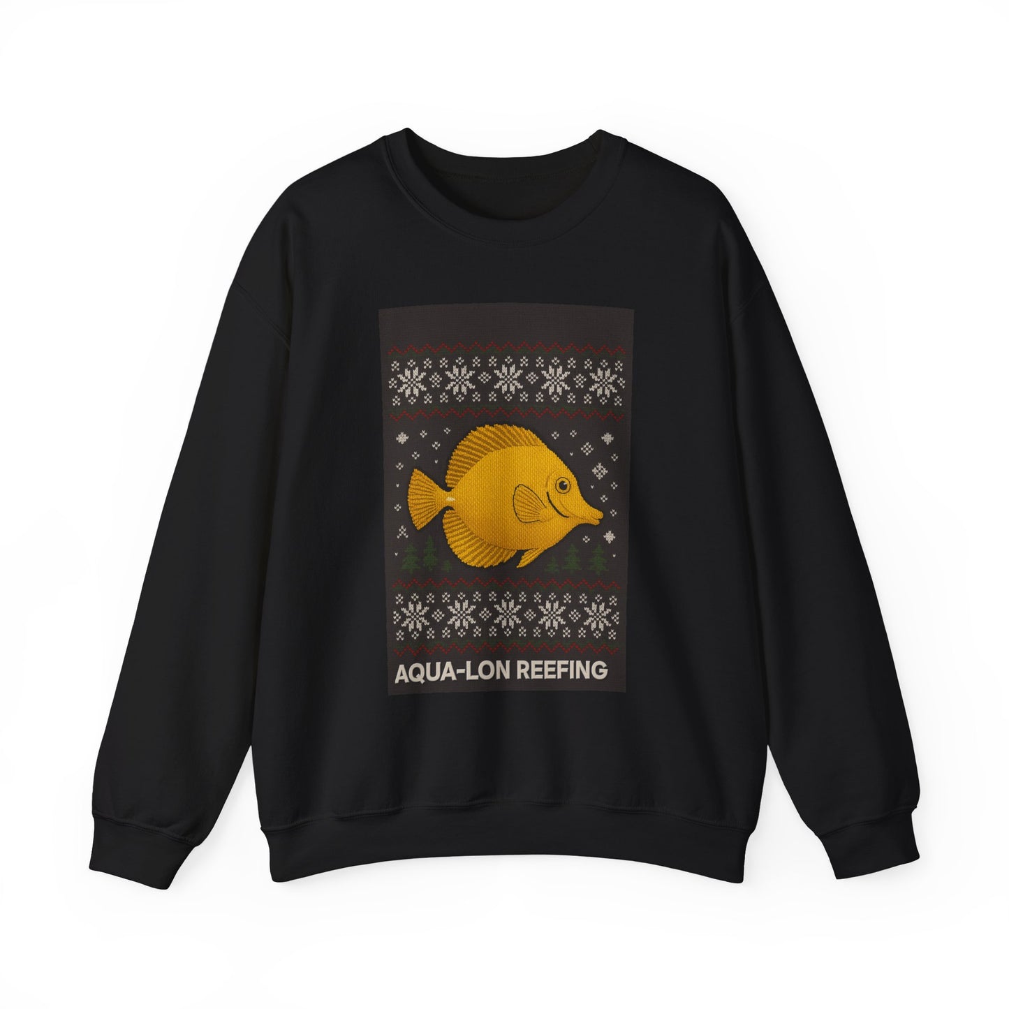 Sweatshirt — Aqua-Lon Reefing Yellow Tang Holiday Crewneck