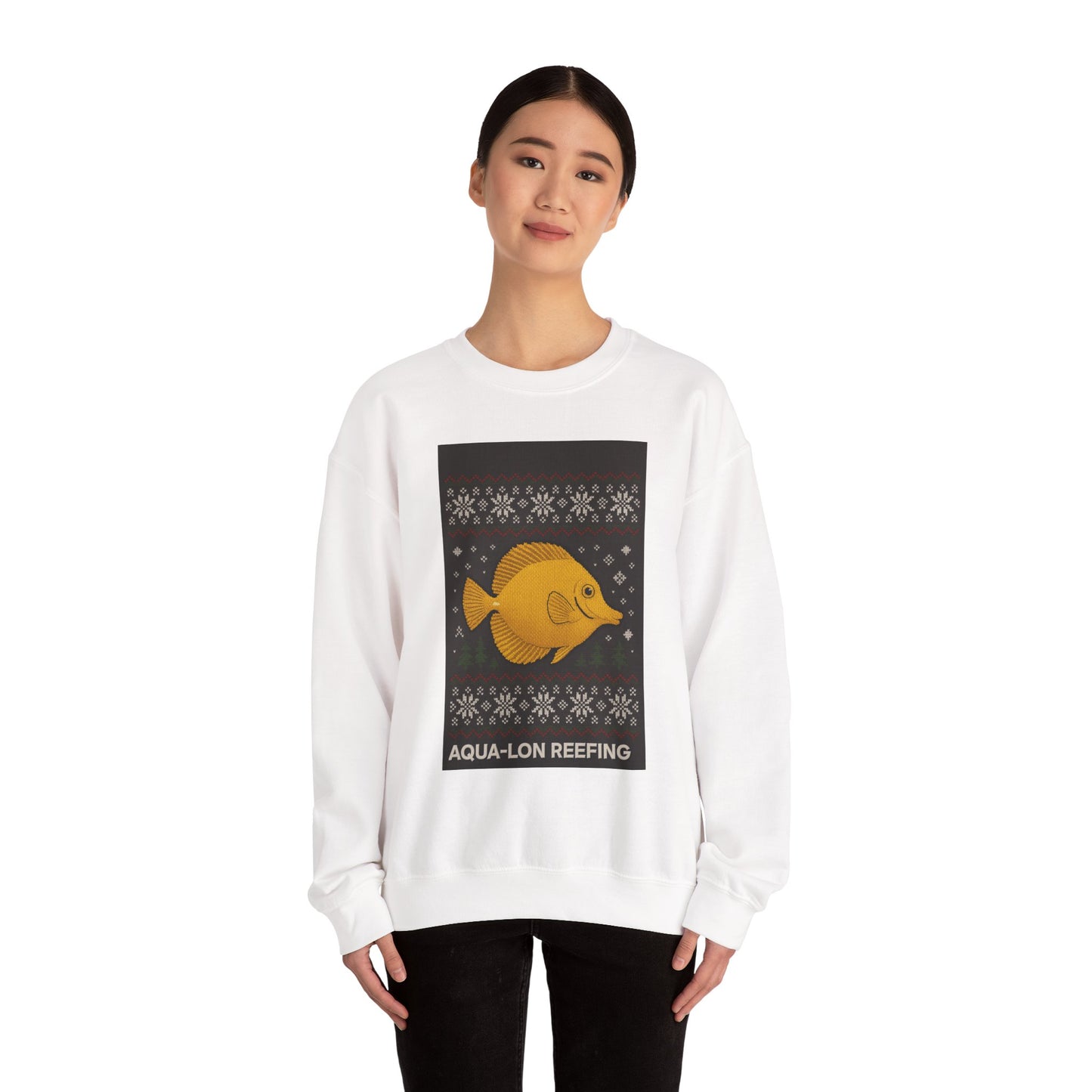 Sweatshirt — Aqua-Lon Reefing Yellow Tang Holiday Crewneck