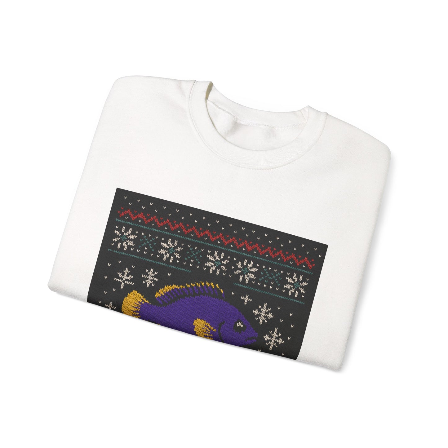 Aqua-Lon Reefing Crewneck Sweatshirt — Tropical Fish Holiday Sweater Design