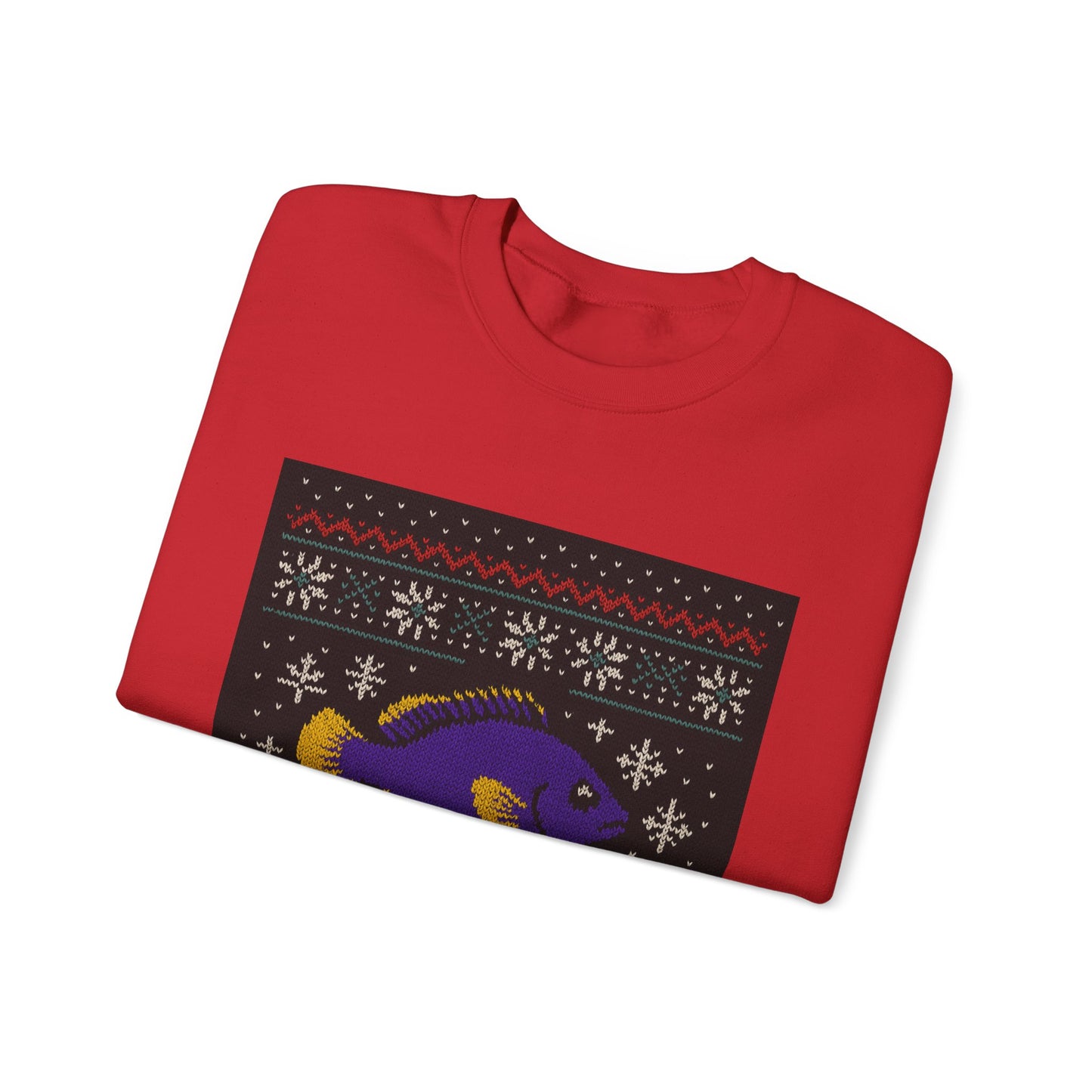 Aqua-Lon Reefing Crewneck Sweatshirt — Tropical Fish Holiday Sweater Design