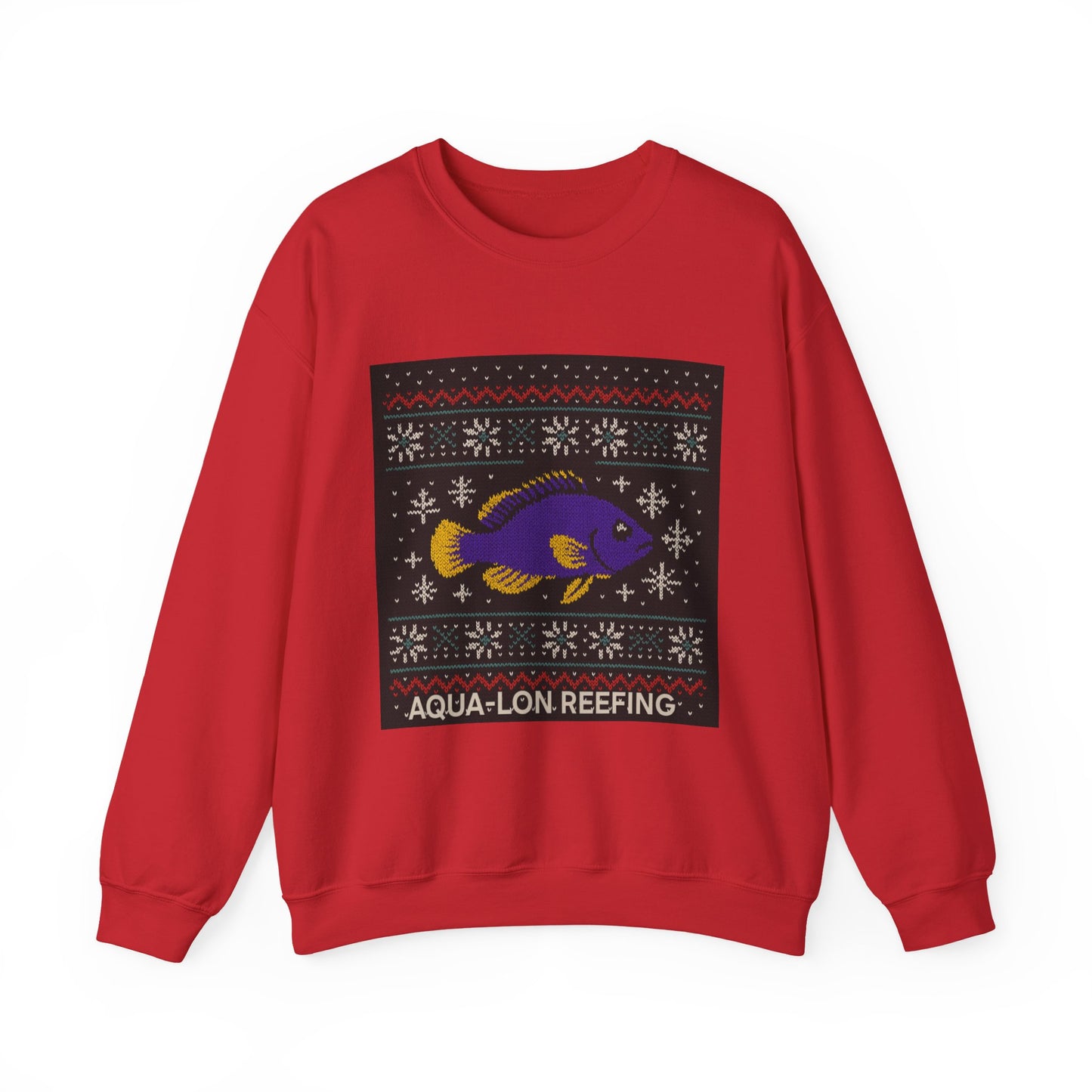 Aqua-Lon Reefing Crewneck Sweatshirt — Tropical Fish Holiday Sweater Design