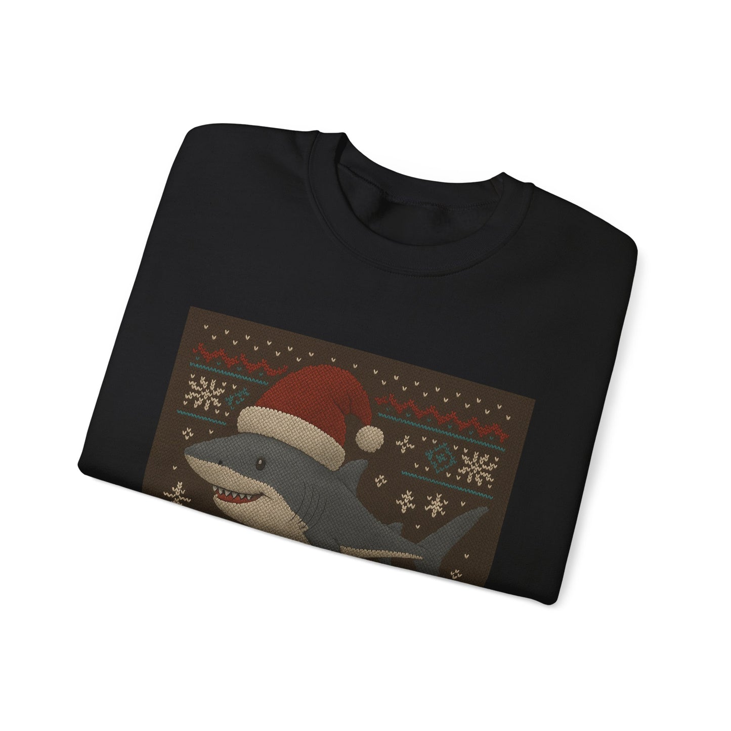 Shark Christmas Crewneck Sweatshirt — 'Aqua-Lon Reefing' Holiday Sweater