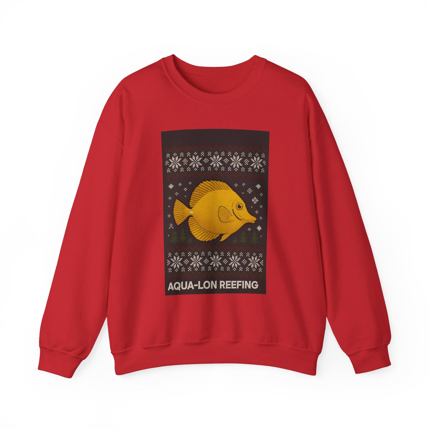 Sweatshirt — Aqua-Lon Reefing Yellow Tang Holiday Crewneck
