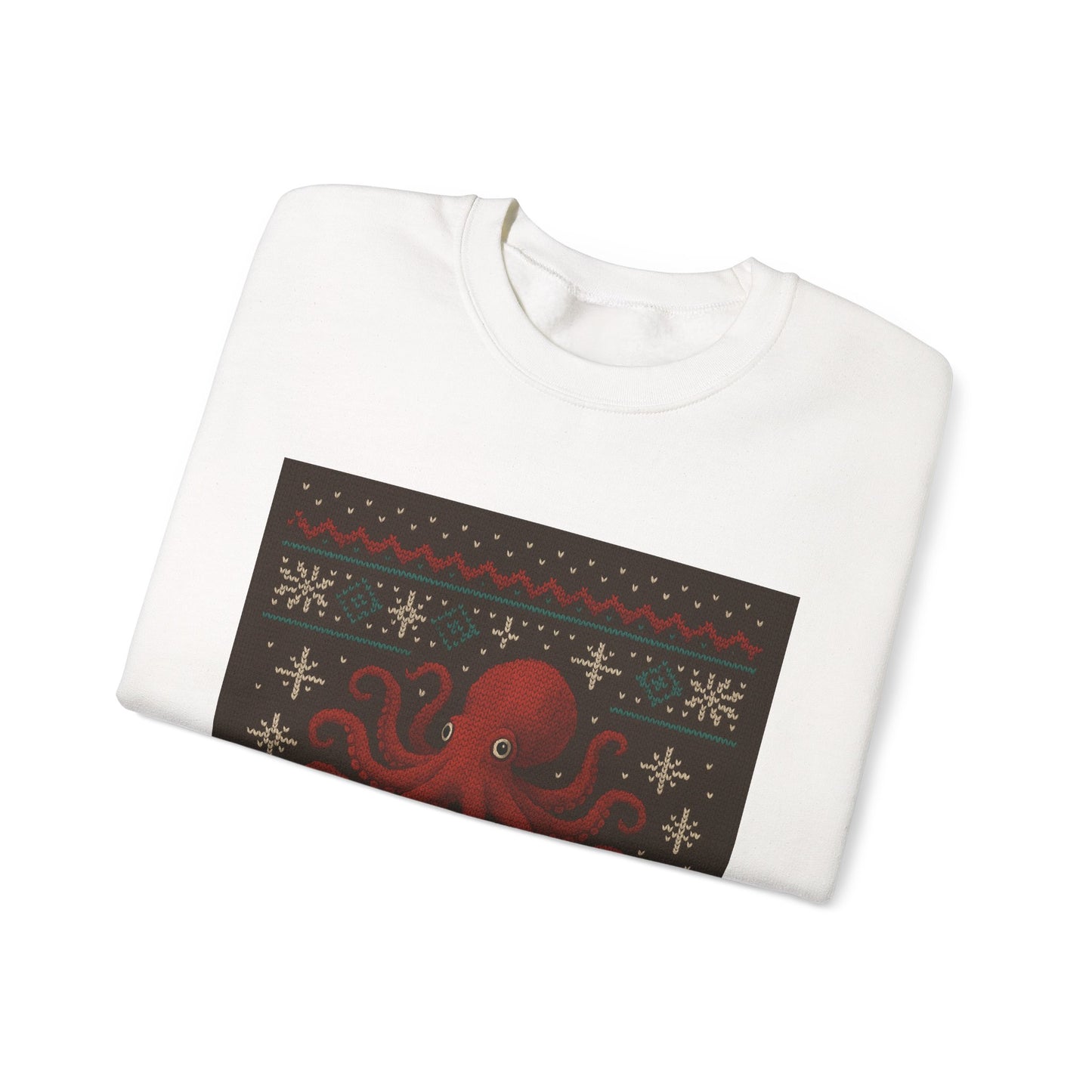 Octopus Ugly Sweater Crewneck Sweatshirt — "Aqua-Lon Reefing" Holiday Sweater